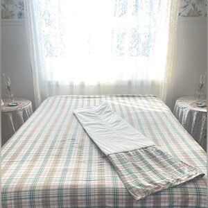Lauren Ralph Lauren Boathouse Madras Duvet & Bedskirt Pink Green Beige Queen